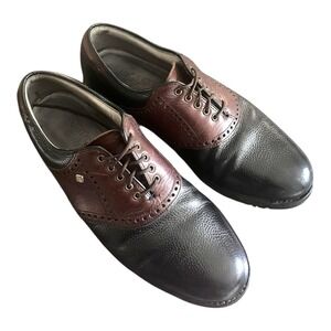 FootJoy Size 9‎ Black Brown Classic Dry Premiere Spikeless Saddle Golf Shoes